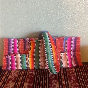 Boho 🎨🟠🟥🟩🟪🟨colorful clutch with small pocket and simple compact for on the go 💛